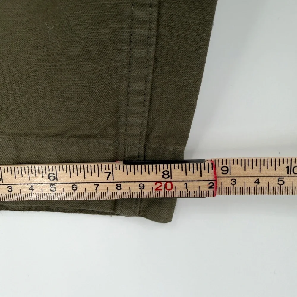 Everlane Fatigue Barrel Pants Green Organic Cotton Linen High Rise Trousers 14